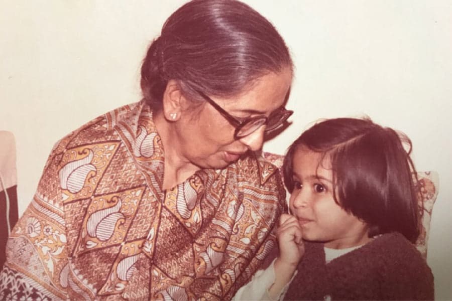 Founder Suruchi as a child with her grandmother Leela
