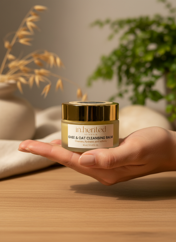 Ghee & Oat Cleansing Balm - Gentle cleanser for dry, sensitive skin & barrier repair (30g)